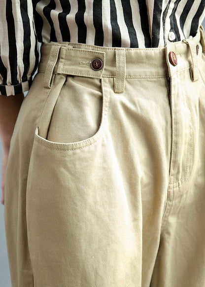 Khaki Cotton Pants Spring