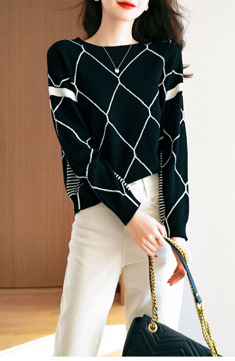 JO | Sweater with contrasting check pattern 2024