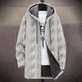 Men's Vintage Knitted Pattern Cozy Plush Hooded Coat elevenforest