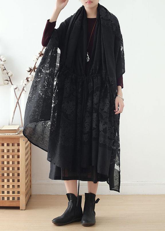 New Original Design Cotton Drawstring Shawl Heavy Work Lace Cloak Coat