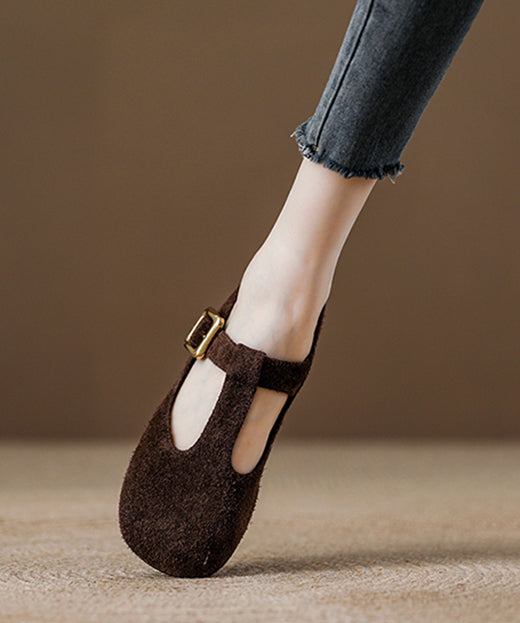 Unique Splicing Chunky Loafers for Red Suede
