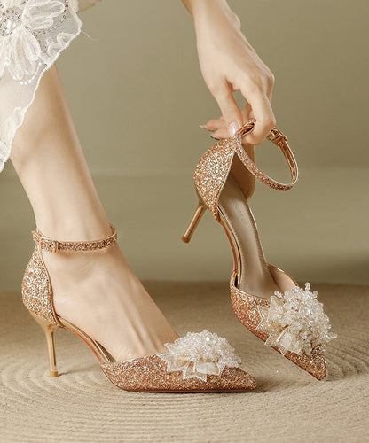 Silver Sequins Splicing Stiletto High Heels Pointed Toe