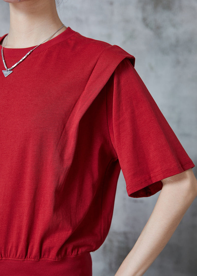 Red Zip Up Silm Fit Cotton Tank Top Summer