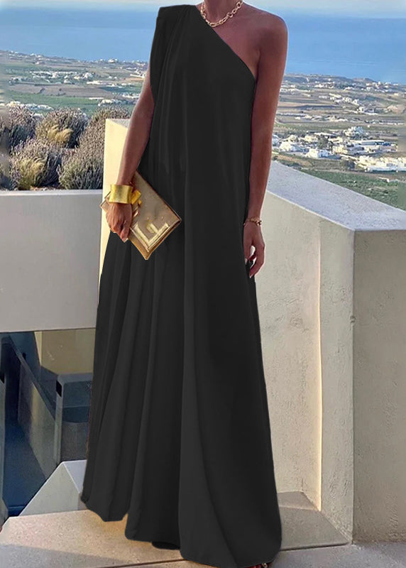 White One Shoulder Cotton Long Dress Summer