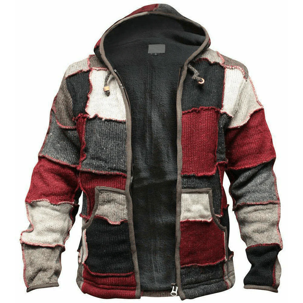 Fairman Island Colorblock Warmth Jacquard Retro Zipper Sweater Cardigan elevenforest