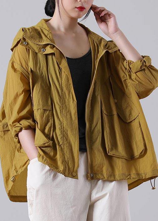 Yellow Loose Upf 50+ Coat Jacket Hoodie Coat Summer