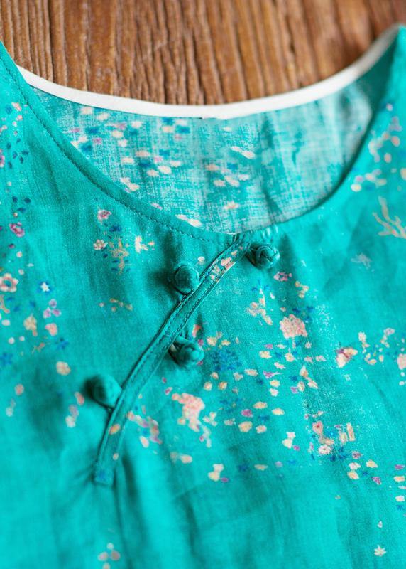 Green Print Dresses O-neck Patchwork a Line Spring Dresses