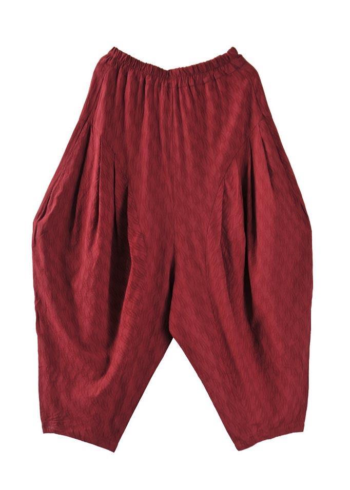 Grey High Waist Cotton Linen Lantern Pants Summer