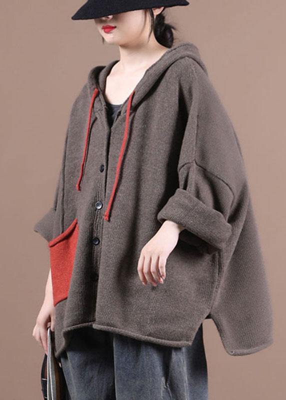 New Chocolate Loose Long Sleeve Fall Sweater Jackets