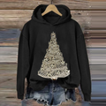 Comstylish Women's Christmas Tree Art Print Casual Hoodie