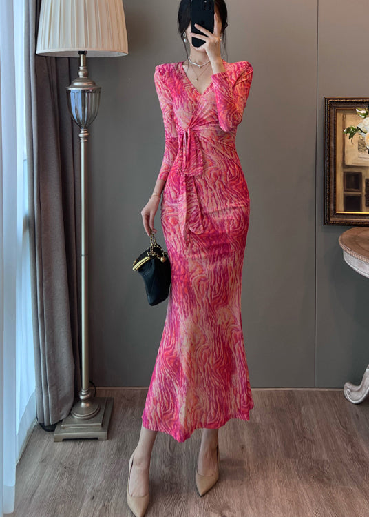 Silm Fit Rose Print Tulle Vacation Dresses Summer