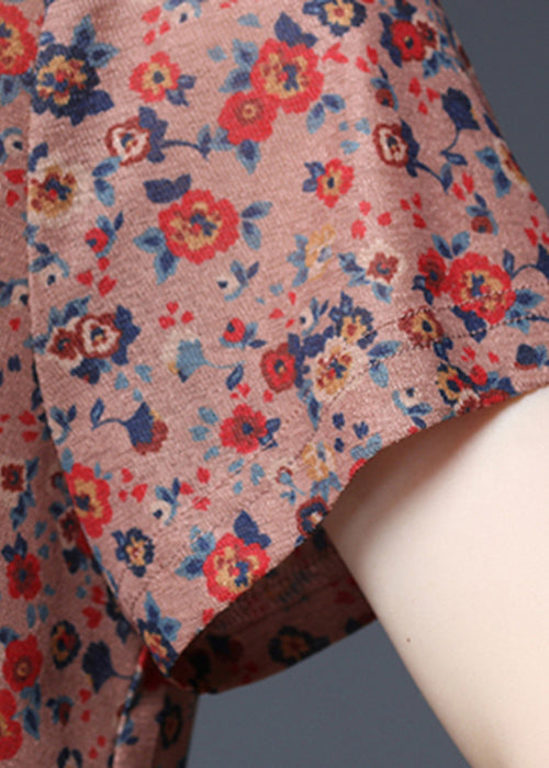 Orange V Neck Print Patchwork Tank Tops Short Sleeve