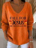Women's Fall For Jesus He Never Leaves Top artswardrobe