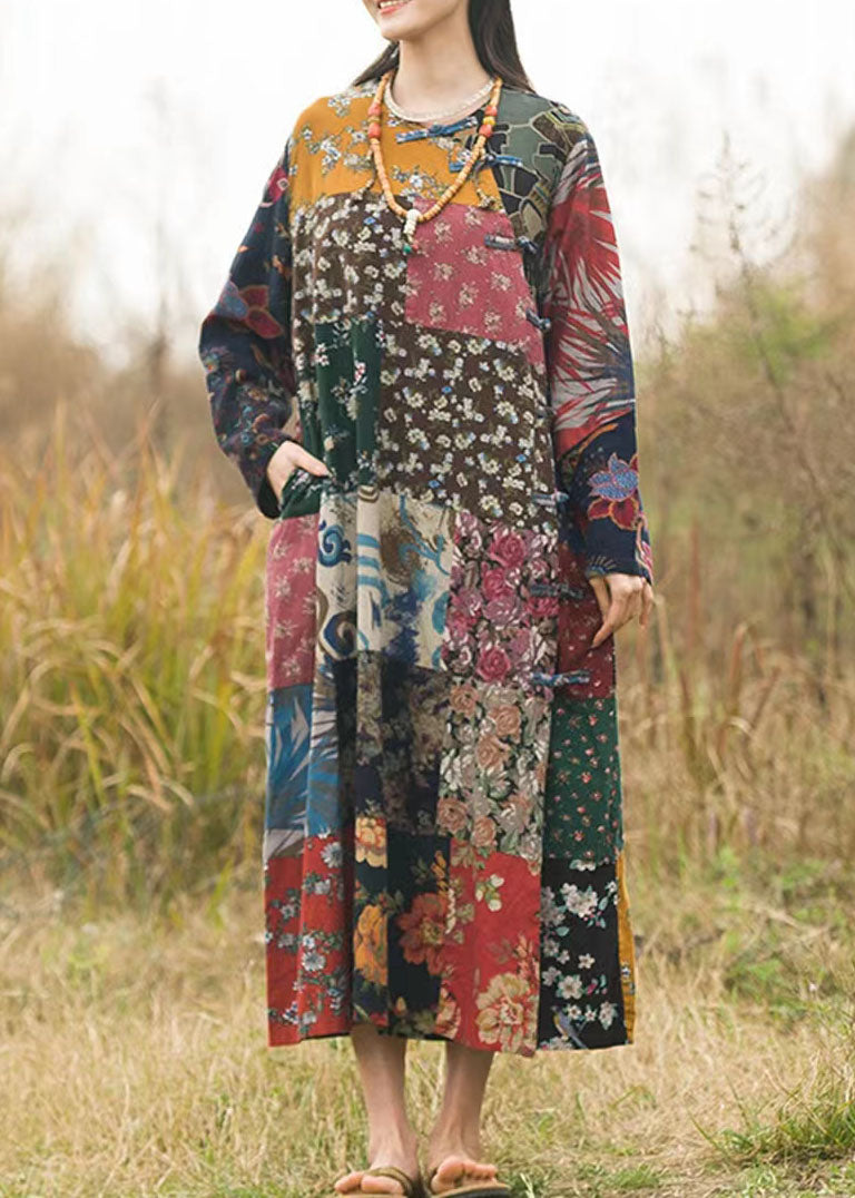 Colorblock Low High Design V Neck Print Patchwork Top Long Sleeve