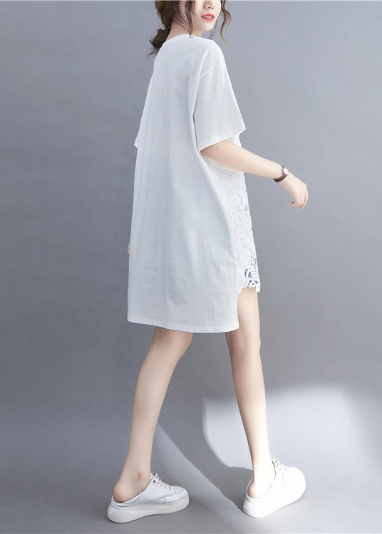 White Hollow Out T Shirts Summer