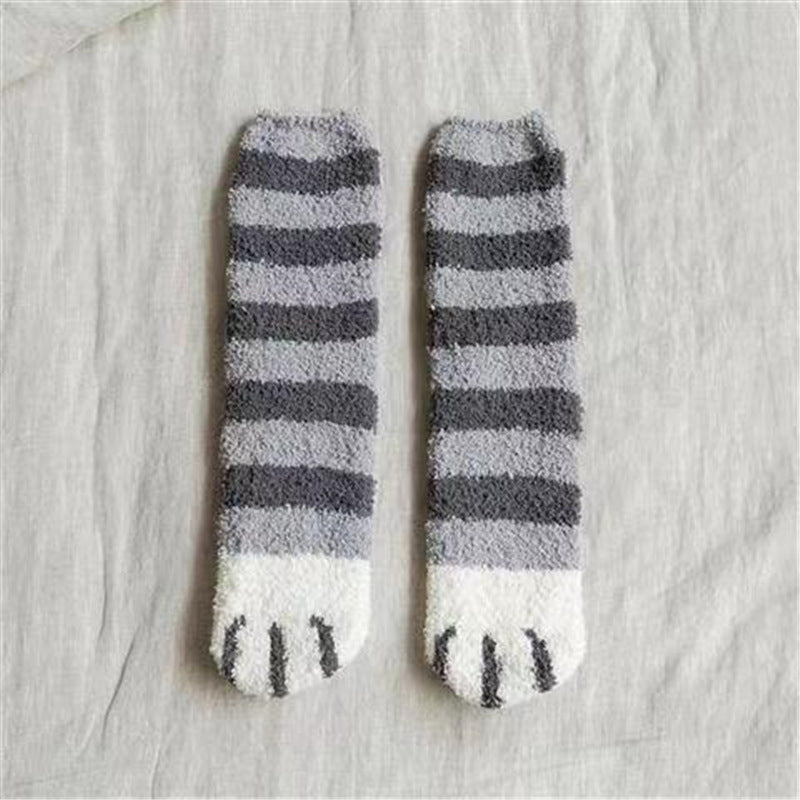 Lovely Cat Paw Inspired Fuzzy Plush Socks elevenforest