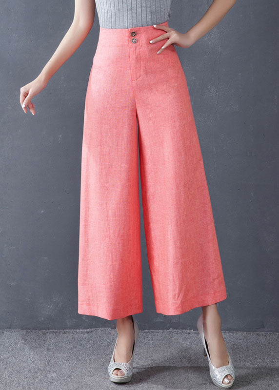Diy Blue High Waist Button Wide Leg Springpants Trousers