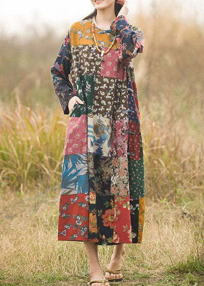 Colorblock Low High Design V Neck Print Patchwork Top Long Sleeve