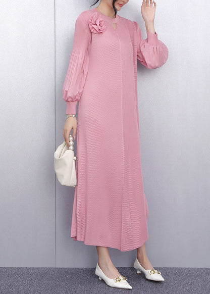 Pink Decorated Chiffon Party Dresses Summer