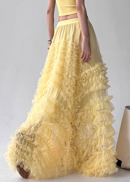 Yellow Original Design Tulle Skirt Summer