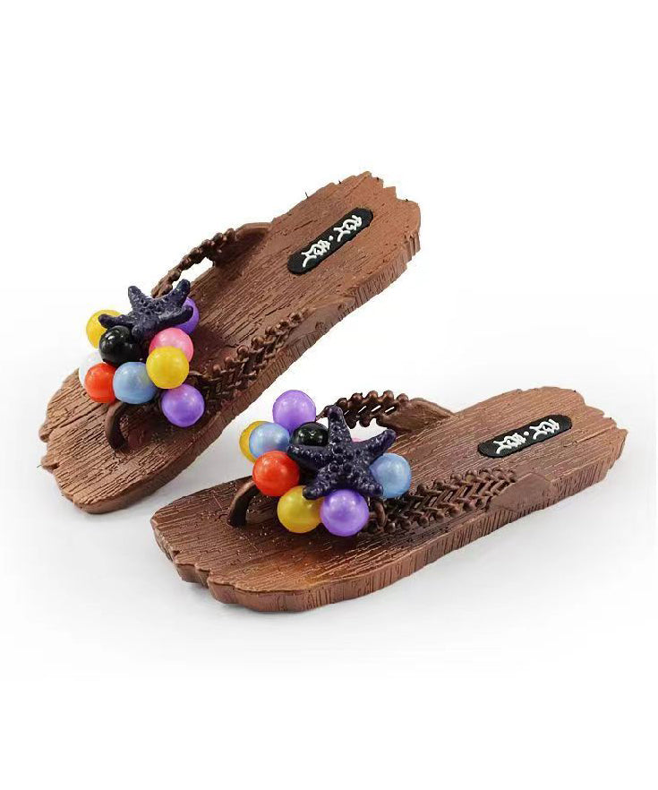 Beach Flip Flops Splicing Ball Decorated