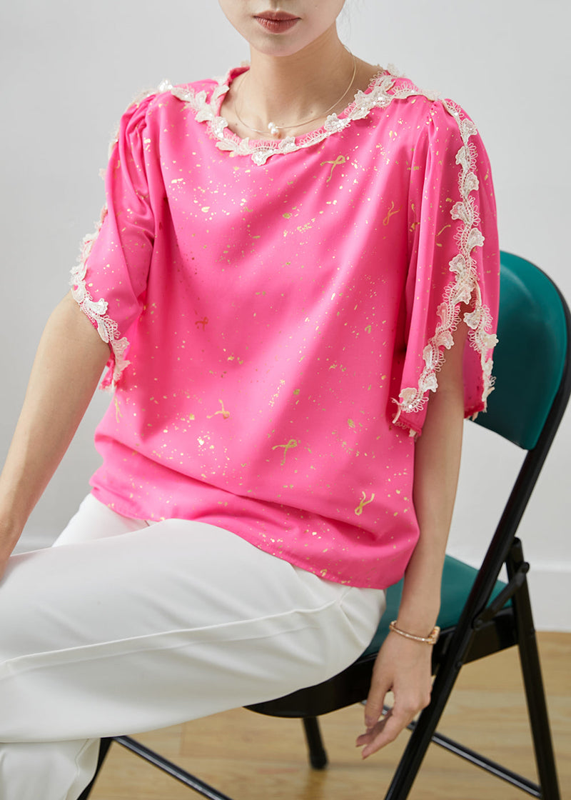 Pink Sequins Patchwork Chiffon Tank Tops Summer