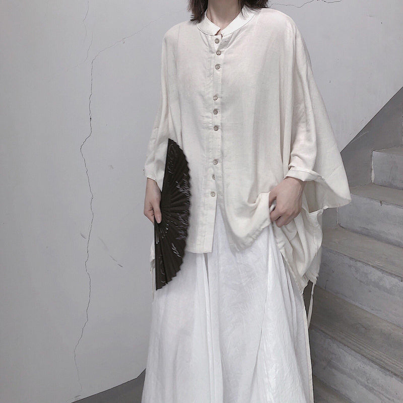 Diy Stand Collar Batwing Sleeve Tops Blouses Tutorials Nude Blouses