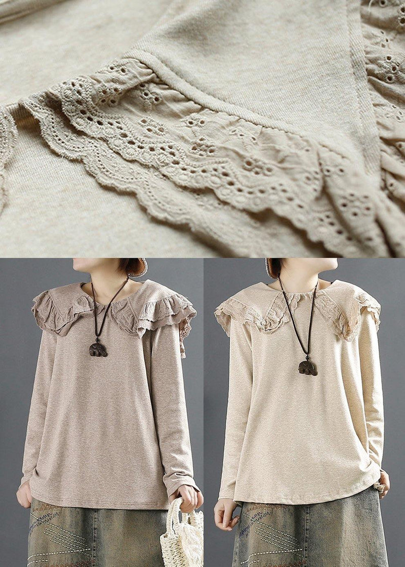French Peter Pan Collar Blouses for Design Chocolate Shirts