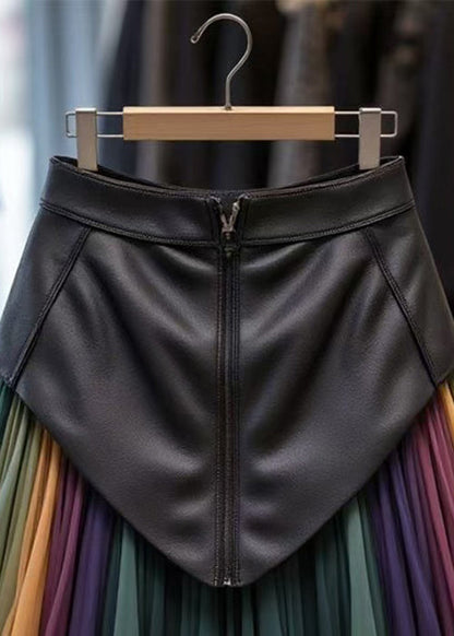 Rainbow Original Design High Waist Tulle Patchwork Skirts Spring
