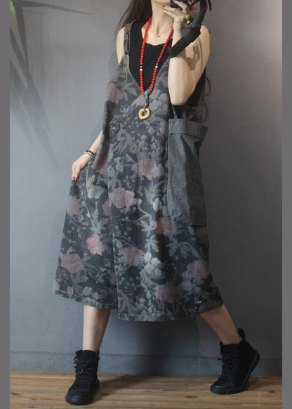 Classy Black Patchwork Print Asymmetrical Design Dresses Summer