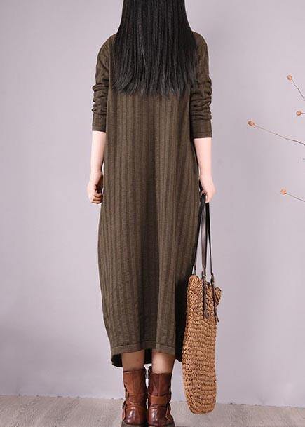 Vivid High Neck Spring Clothes Photography Chocolate Dress
