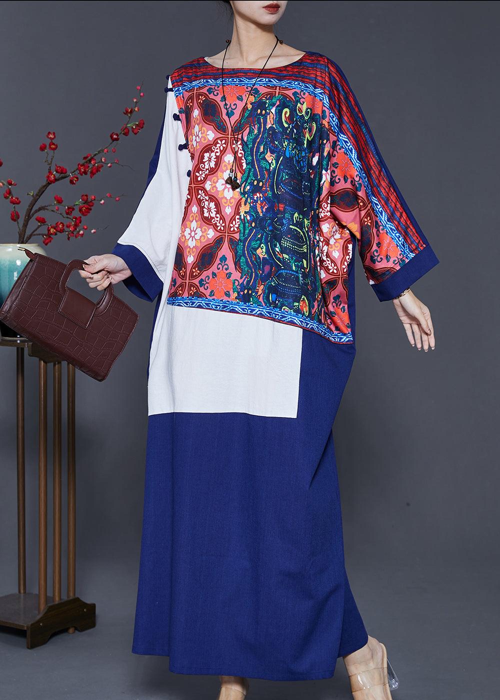 Style Original Design Patchwork Cotton Dresses Spring