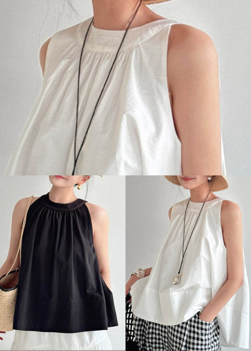 Natural White Oversized Cotton Tanks Summer