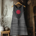 Lovely Cat Landscape Graphic Linen Tank Dress elevenforest