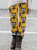 Halloween Crazy Cats Pattern Leggings elevenforest