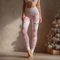 Comstylish Cute Cat Face And Rose Pattern Comfortable Leggings