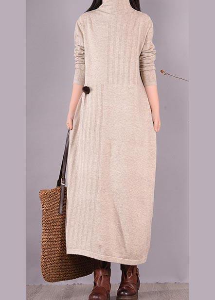 High Neck Spring Dresses Wardrobes Beige Dress