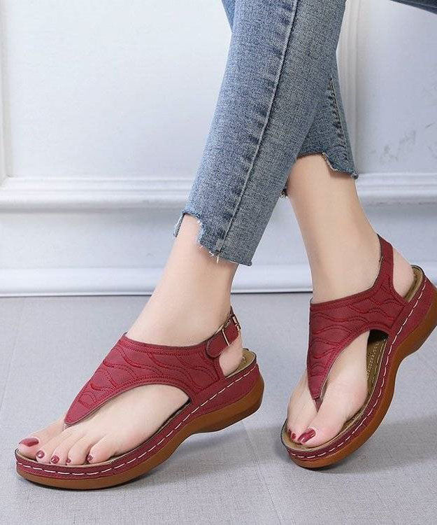 Faux Leather Peep Toe Buckle Strap Splicing Blue Platform Sandals