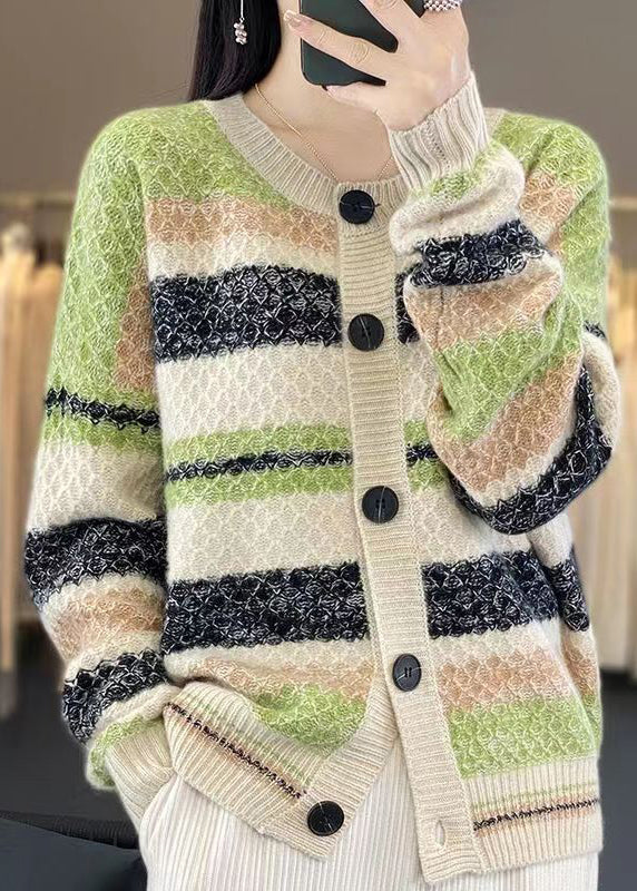 Red Button Patchwork Cashmere Coats Long Sleeve