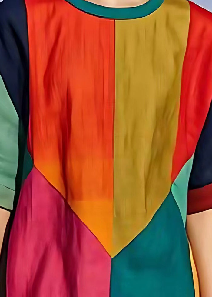 Diy Colorblock Oversized Patchwork Cotton Top Summer