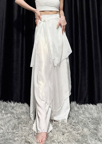 White High Waist Cotton Dance Pants Summer