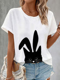 Women's Easter Cute Cat Waffle T-shirt elevenforest