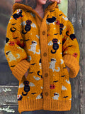 Halloween Black Cats Cardigan Sweater artswardrobe
