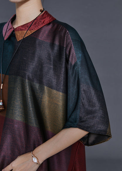 Colorblock Oversized Silk Shirts Summer