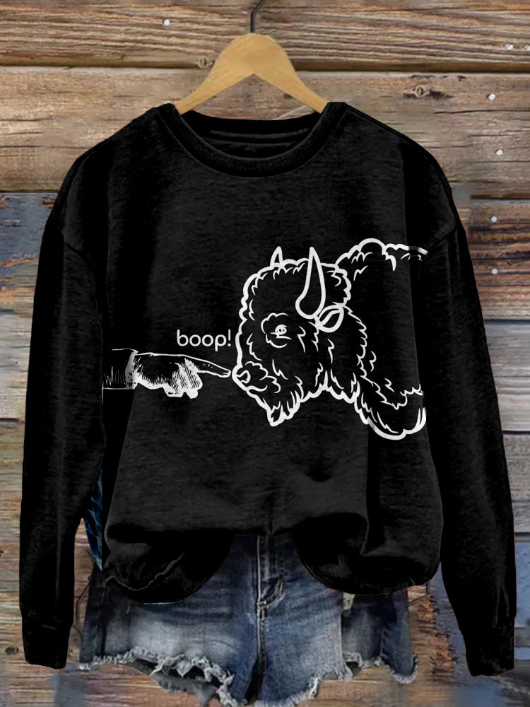 Comstylish Funny Boop The Nose Vintage Washed Sweatshirt