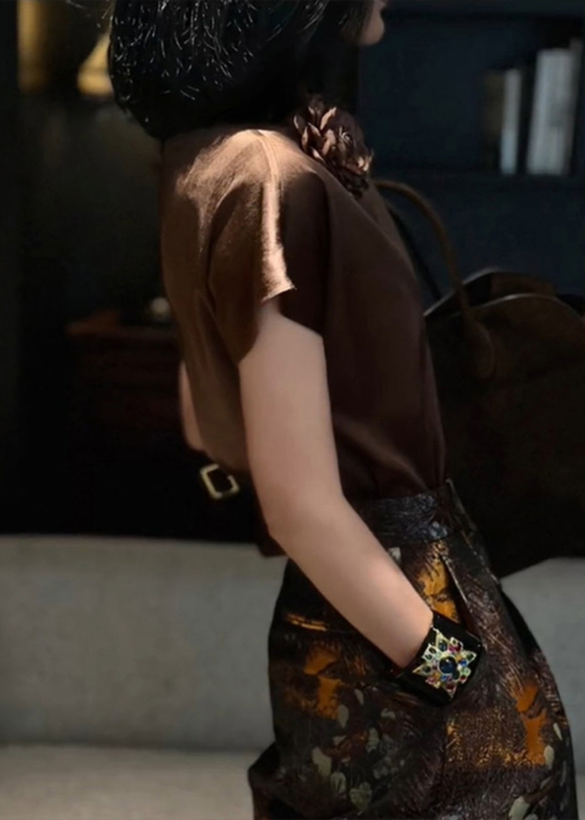 Brown Silk Shirts Summer