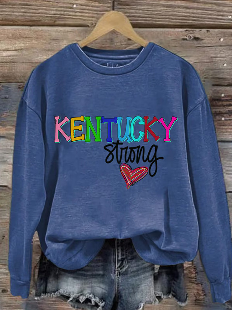 Comstylish Women's Kentucky Flooding 2025 Unsinkable Print Casual Sweatshirt