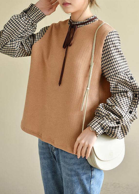 Italian Plaid Vacation Patchwork Cotton Stand Top