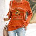 Comstylish Women's Halloween Hagrid's Pumpkin Patch Print Long Sleeve Sweatshirt
