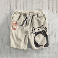Retro Abstract Frog Disguise Cat Art Print Casual Shorts elevenforest